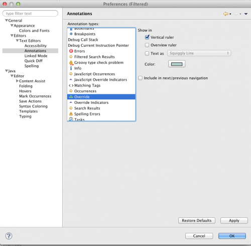 Настройки Eclipse на Mac