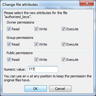 Ftp-клиент FileZilla на Windows-Set chmod