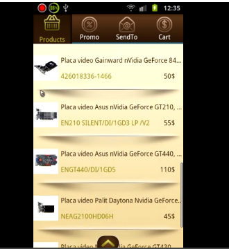 Listview с тенями в строках