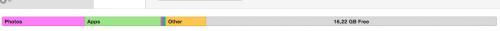 информация о памяти iPod из приложения iTunes