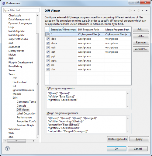 Eclipse 3.7 (Indigo) Subversive configuration for Beyond Compare